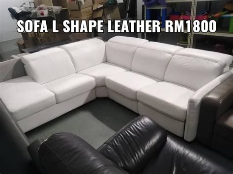 L shape leather big saiz sofa, Furniture & Home Living, Furniture ...