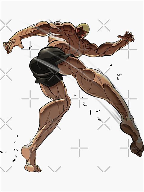 "jack hanma Baki the grappler sticker" Sticker for Sale by gitarus | Redbubble