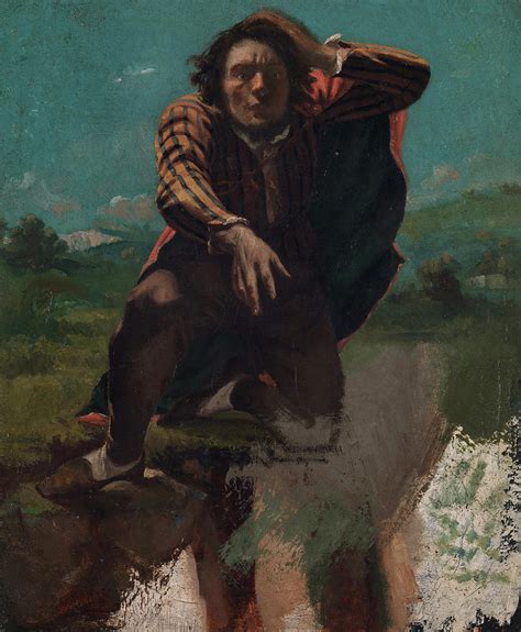 On the edge of the Cliff Painting by Gustave Courbet - Fine Art America