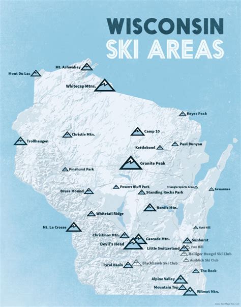 Wisconsin Ski Resorts Map 11x14 Print - Best Maps Ever