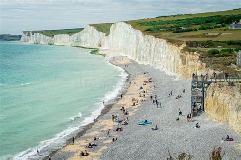 Seven Sisters National Park, White Cliffs,beach,ocean East Sussex, England Stock Photo - Image ...