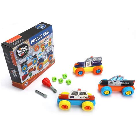 TOBBI Colorful Kids DIY Puzzle Game Assembly Police Car Toy, Take Apart ...