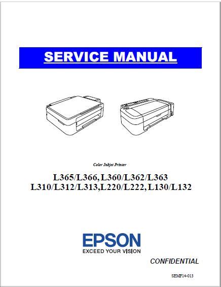 Epson L365/L366, L360/L362/L363 L310/L312/L313,L220/L222, L130/L132 Service Manual - Manuals Books