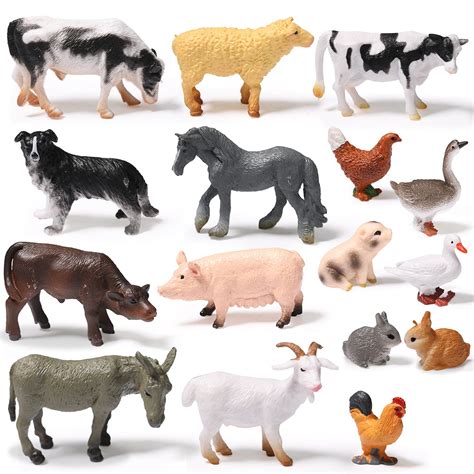 Buy 16 Pieces Farm Animal Figures Toys Realistic Jungle Farm Animal ...