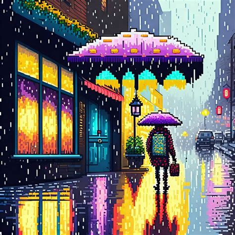 Pixel City Rain by JustHornyWet on DeviantArt