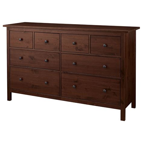IKEA - HEMNES, 8-drawer dresser, medium brown, Made of solid wood, which is a durable and warm ...