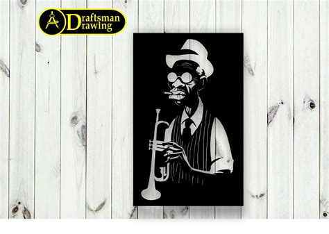 The Trumpet Player Wall Art Decor Vector Drawing File for - Etsy