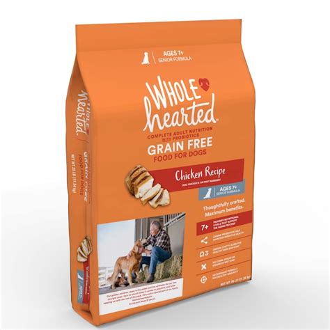 WholeHearted Grain Free Senior Recipe Dry Dog Food, Chicken Flavor, 400 ...