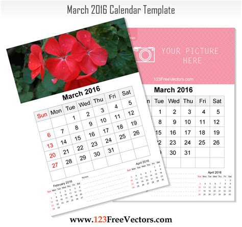 Wall Calendar March 2016 by 123freevectors on DeviantArt