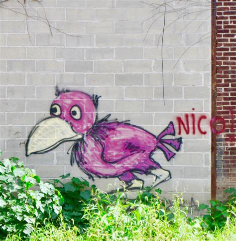 Pink Thing Of The Day: Pink Spray-Painted Bird Mural | The Worley Gig