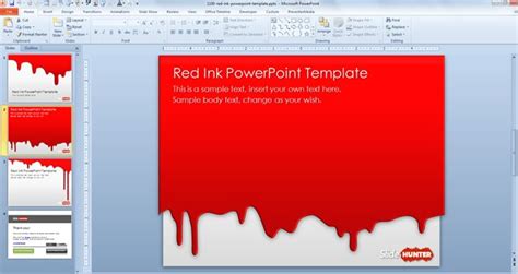 Free Red Ink PowerPoint Template & Presentation Slides