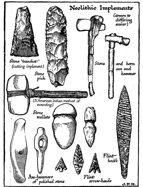 These neolithic tools include; stone mallets and hammers, flint knives, stone pics etc. | Stone ...