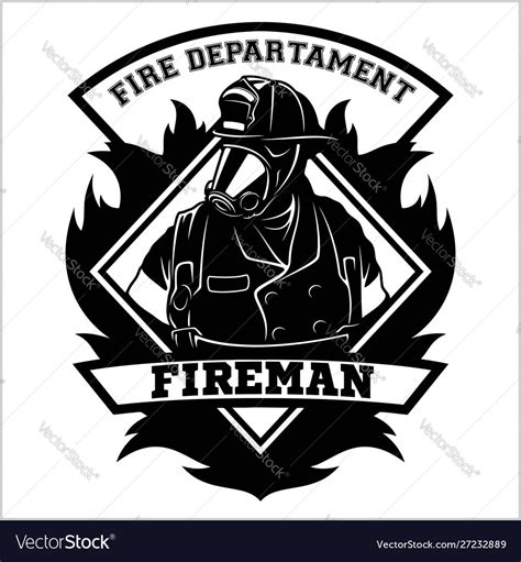 Fire department emblem - badge logo on white Vector Image