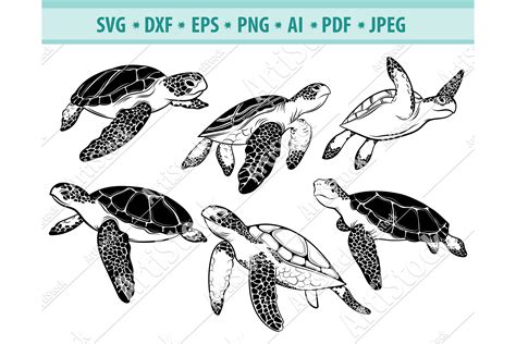 Wall Hangings Home Décor Sea Turtle Silhouette Bundle svg file Ocean ...