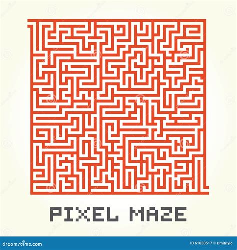 Pixel art maze vector stock vector. Illustration of direction - 61830517