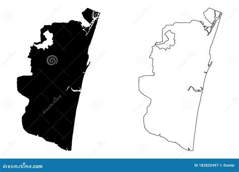 Chennai City Republic of India, Tamil Nadu State Map Vector ...