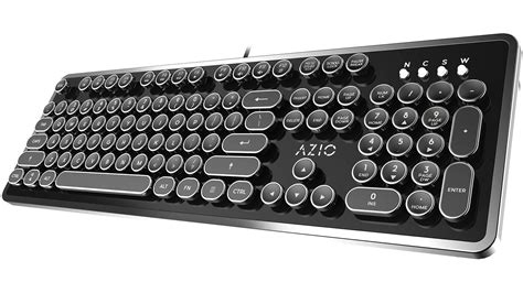 Buy Azio Retro - Wired USB Mechanical Keyboard in Black and Chrome for ...