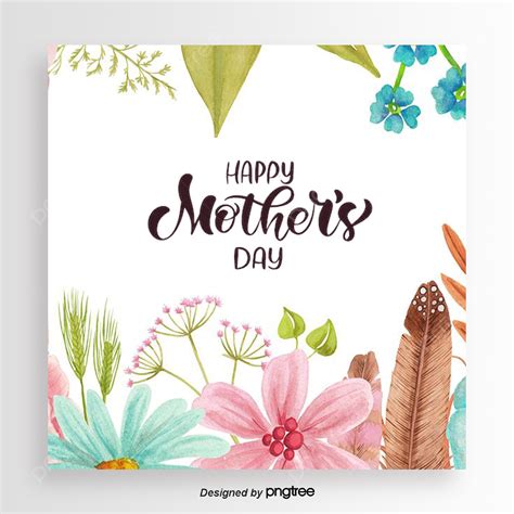 Simple Colorful Floral Mother S Day Card Template Download on Pngtree