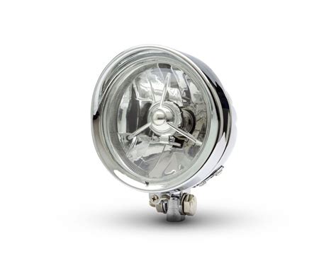 Motorbike Headlight 5" Chrome Metal for Custom Retro Vintage Project ...