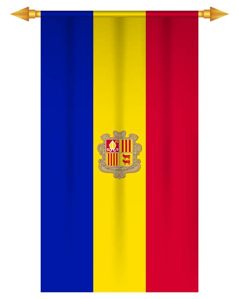 Andorra flag vertical pennant isolated 35197729 PNG