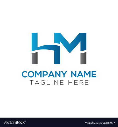 Letter hm logo design linked template with blue Vector Image