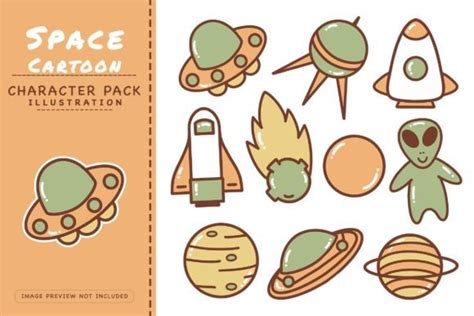 Space Cartoon - Character Pack Graphic by STR Graphs · Creative Fabrica