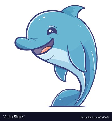 Smiling dolphin Royalty Free Vector Image - VectorStock