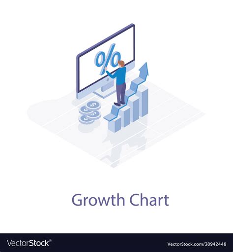 Business growth chart Royalty Free Vector Image