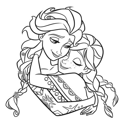 Elsa and Anna coloring pages to download and print for free