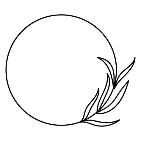 Leaf Circle Line Art Frames, Leaf Drawing, Circle Drawing, Leaf Sketch PNG and Vector with ...