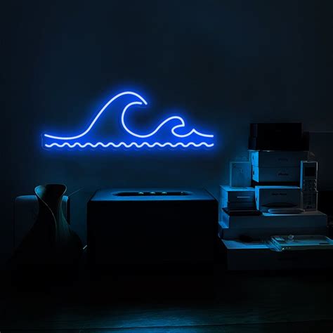 Wave Neon Sign, Bedroom Wall Neon Sign, Custom Neon Sign, Wave Led Sign ...