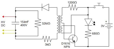 Electric fly swatter/zapper racket as high voltage source