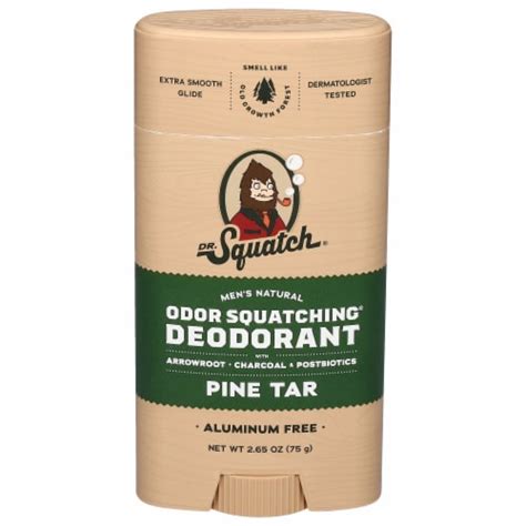 Dr. Squatch® Men's Natural Pine Tar Deodorant Stick Aluminum Free, 2.65 ...