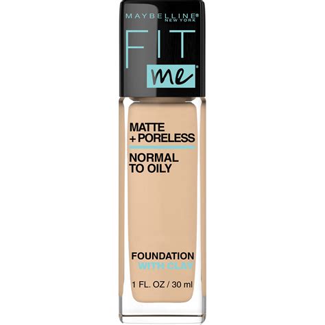 Maybelline Fit Me Matte + Poreless Liquid Foundation Makeup, Natural Beige, 1 fl; oz; Oil-Free ...