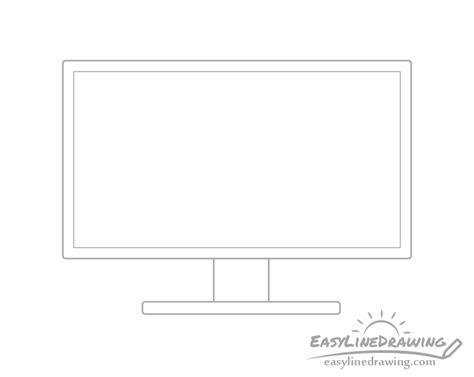 How to Draw a Monitor Step by Step - EasyLineDrawing