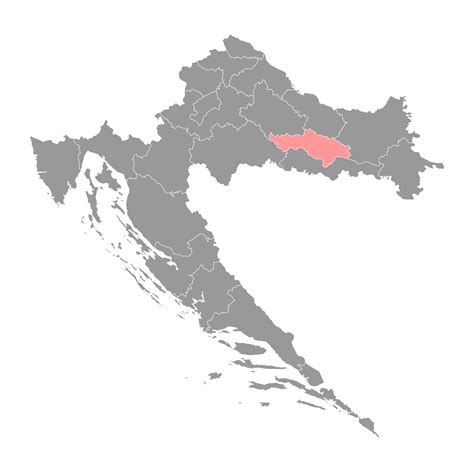 Pozega Slavonia map, subdivisions of Croatia. Vector illustration ...