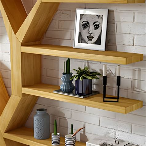 Modern Wood Bookcase with 28 Shelves & Open Back in Vertical Design - Nut-Brown 55"L x 8"W x 83 ...
