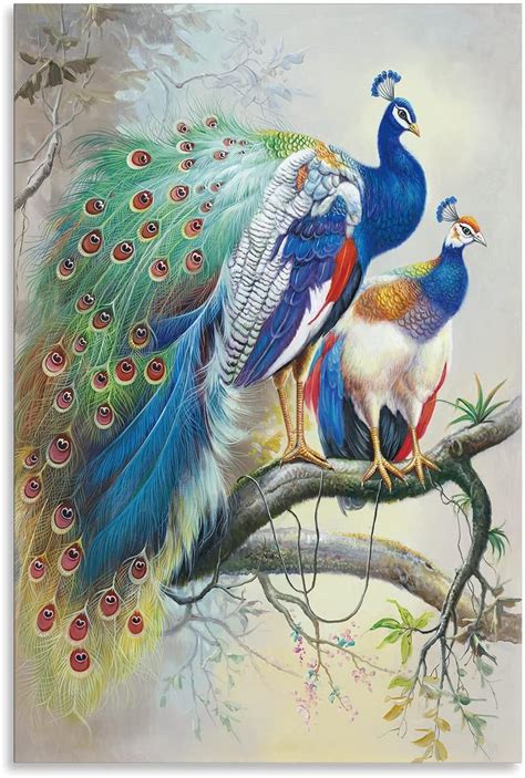 Peacock Wall Art Peacock Wall Decor 3D Hand-painted India | Ubuy