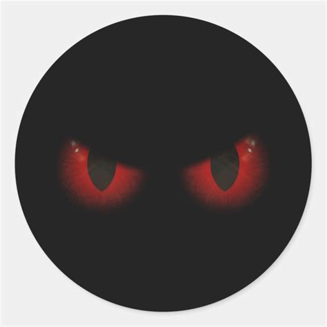 Scary Red Halloween Eyes Classic Round Sticker | Zazzle