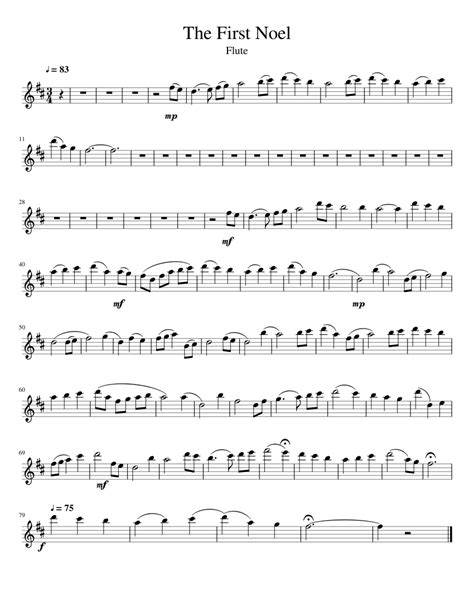 The First Noel Flute sheet music for Flute download free in PDF or MIDI