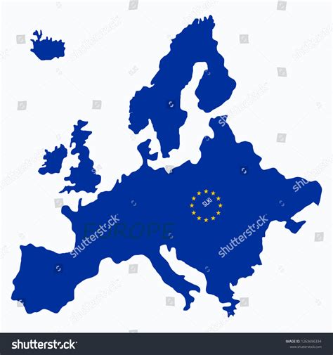 Europe Map Vector Stock Vector (Royalty Free) 1263696334