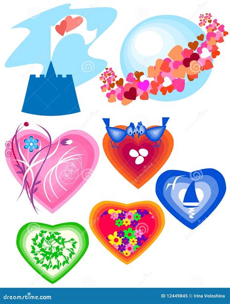 Symbols of Valentine s Day stock vector. Illustration of heat - 12449845