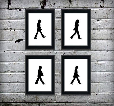 The Beatles Walking Silhouette Art Print Set | Gadgetsin