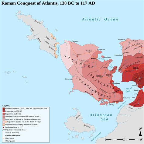 Roman Conquest of Atlantis 138 BC to 117 AD | Fantasy map, Historical maps, Alternate history