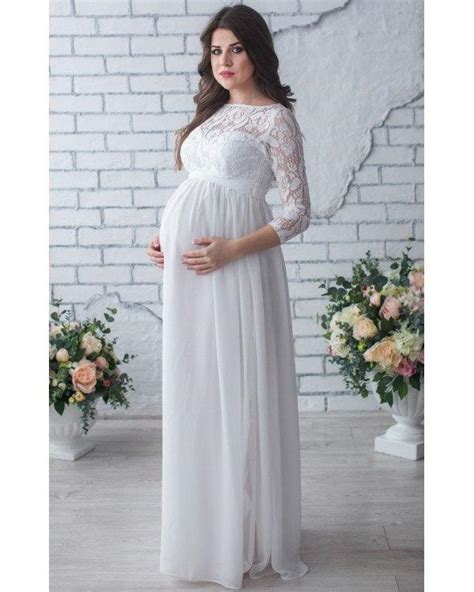 Lace Maternity Dress,Photo Shoot,White Chiffon Dress Pregnant,Wedding ...