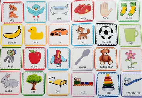 FIRST WORDS FLASH CARDS- Picture & Word - Toddler - Baby - First Learning Set | eBay