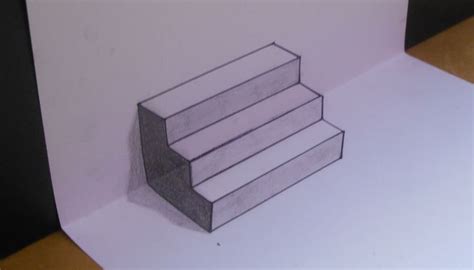 3D Stairs Folding Paper - Easy Drawing Trick Art | Easy drawings, Simple tricks, Drawings