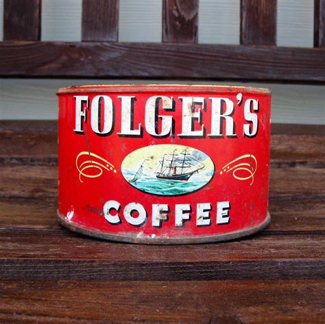 Excited to share this item from my #etsy shop: Vintage 1946 FOLGERS Coffee tin- coffee can ...