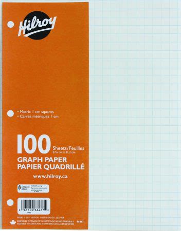 Hilroy Metric Graph Refill Paper, 1cm Squares, 10-7/8 X 8-3/8-Inch, 3 Hole Punched, 100 Sheets ...