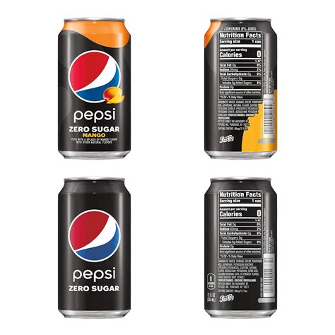 Buy Pepsi Zero Sugar Flavors Variety Pack, Original, Mango, 12oz Cans (18 Pack) Online at Lowest ...